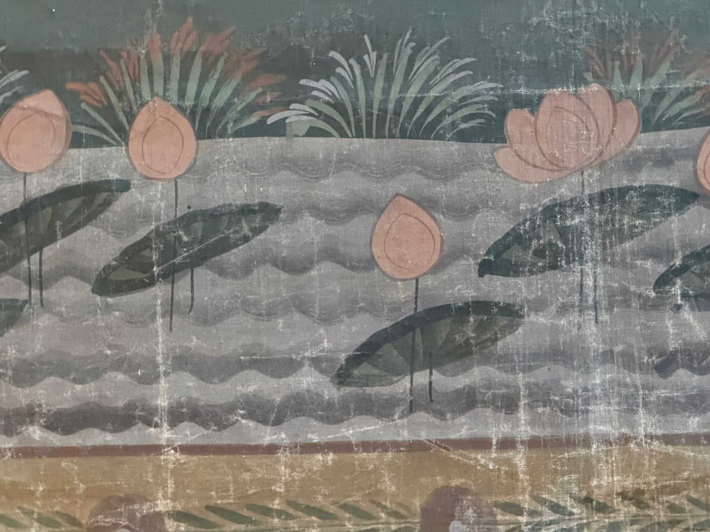 Antikes Pichwai-Gemälde Krishna & Gopis – Indien, ca. 19. Jahrhundert