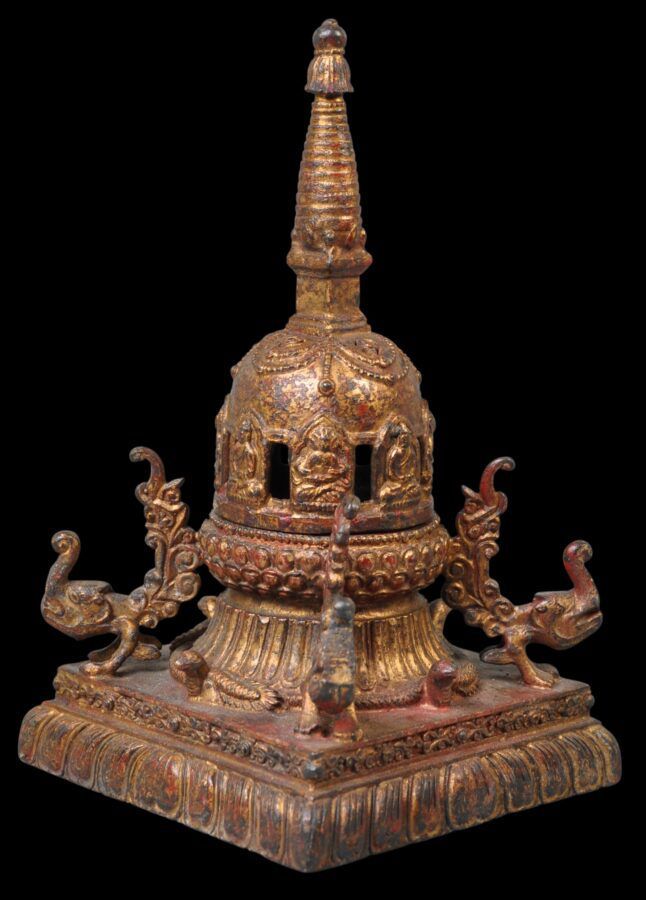 Das Michael Backman Exemplar: Museale nepalesische vergoldete Bronze Shikarakuta – 17. Jahrhundert