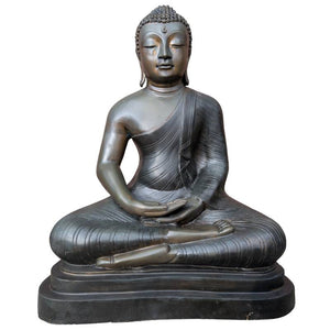 Großer Buddha aus Bronze – Sri Lanka, 16,8 kg, antik