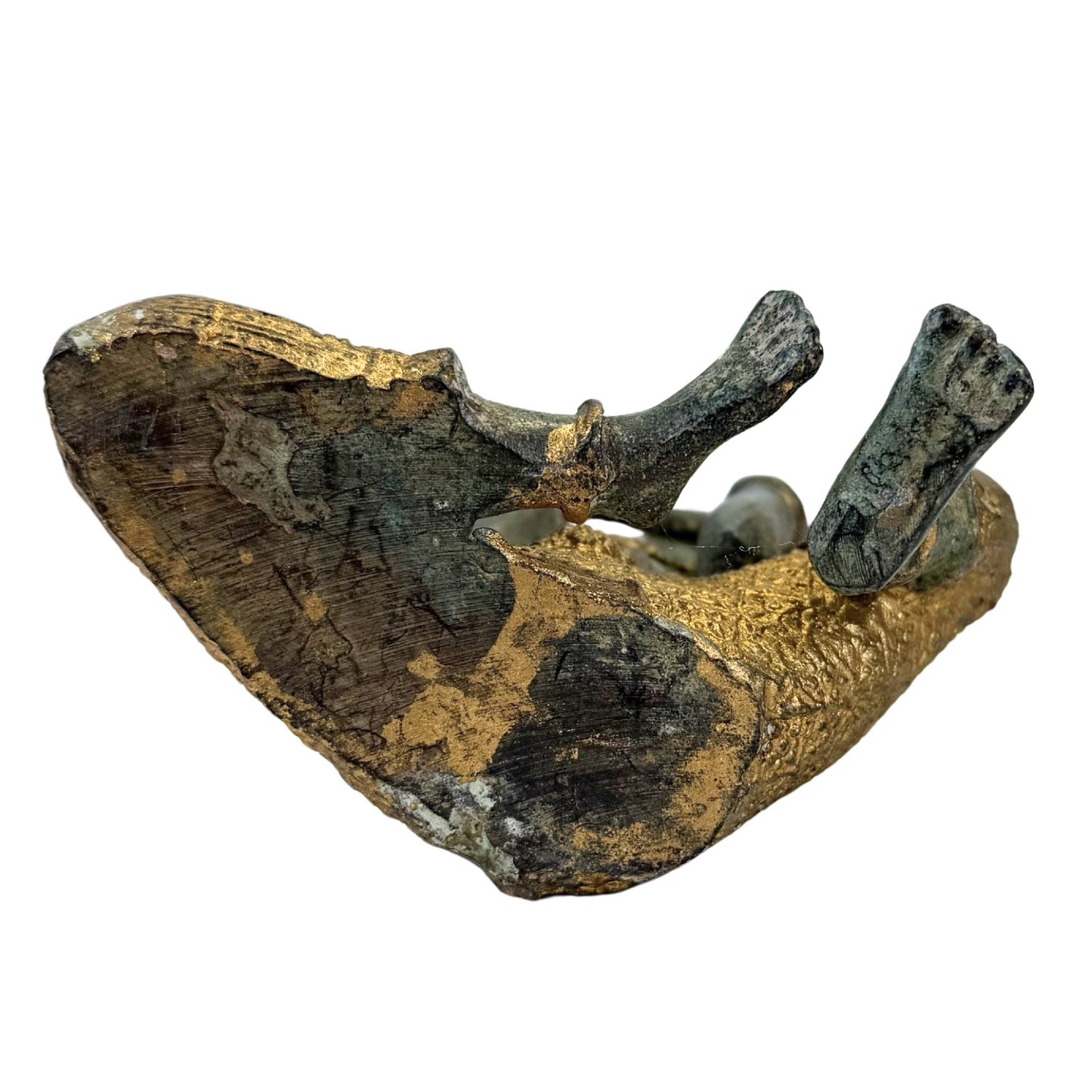 Thailändische bronzene Tempelmusiker und Tänzerin – Set aus 4 Skulpturen – 2,4 kg