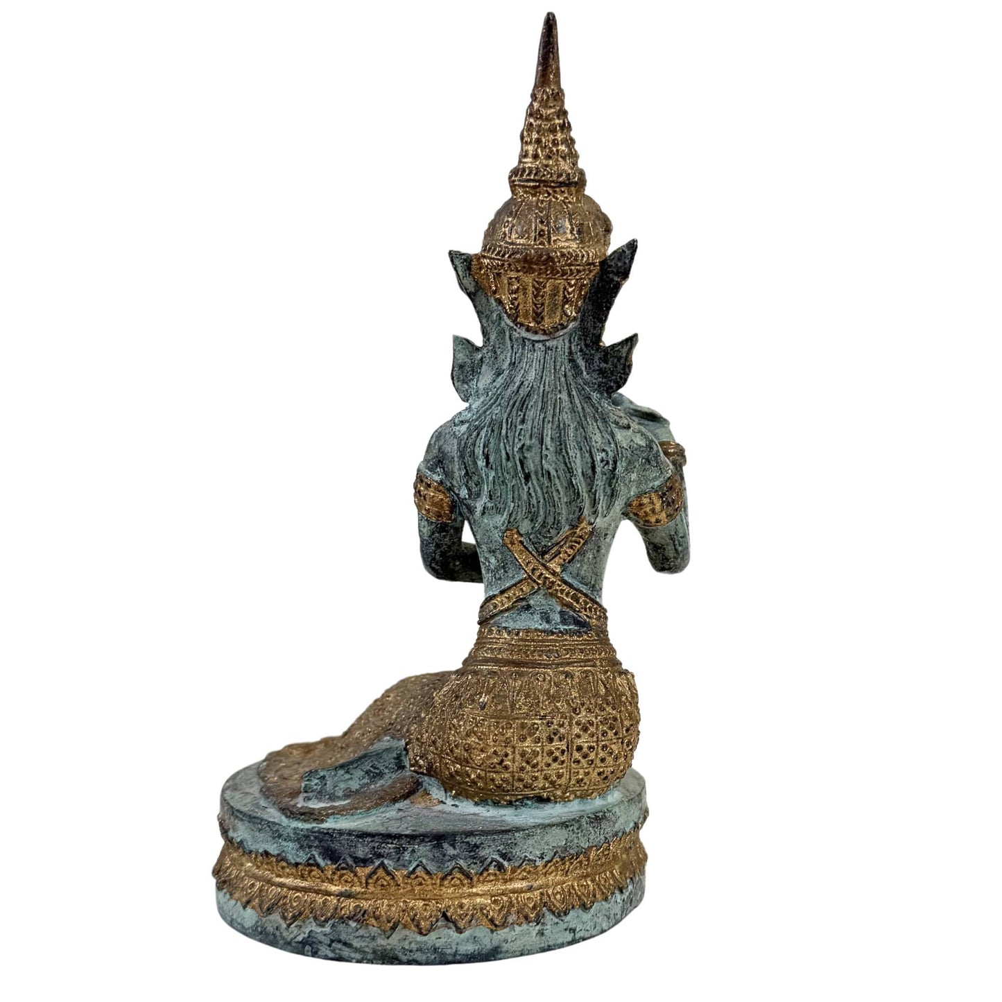 Thailändische bronzene Tempelmusiker und Tänzerin – Set aus 4 Skulpturen – 2,4 kg