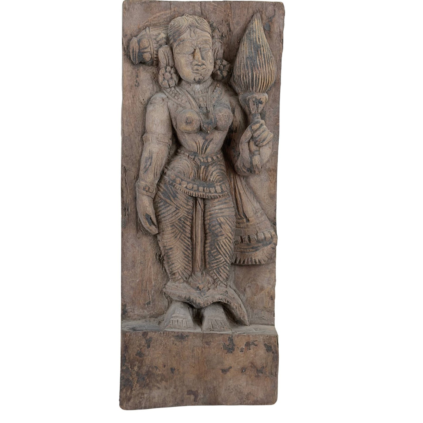 Antikes Tempelpaneel aus dem 18./19. Jahrhundert – Göttin Lakshmi (Sri Devi)
