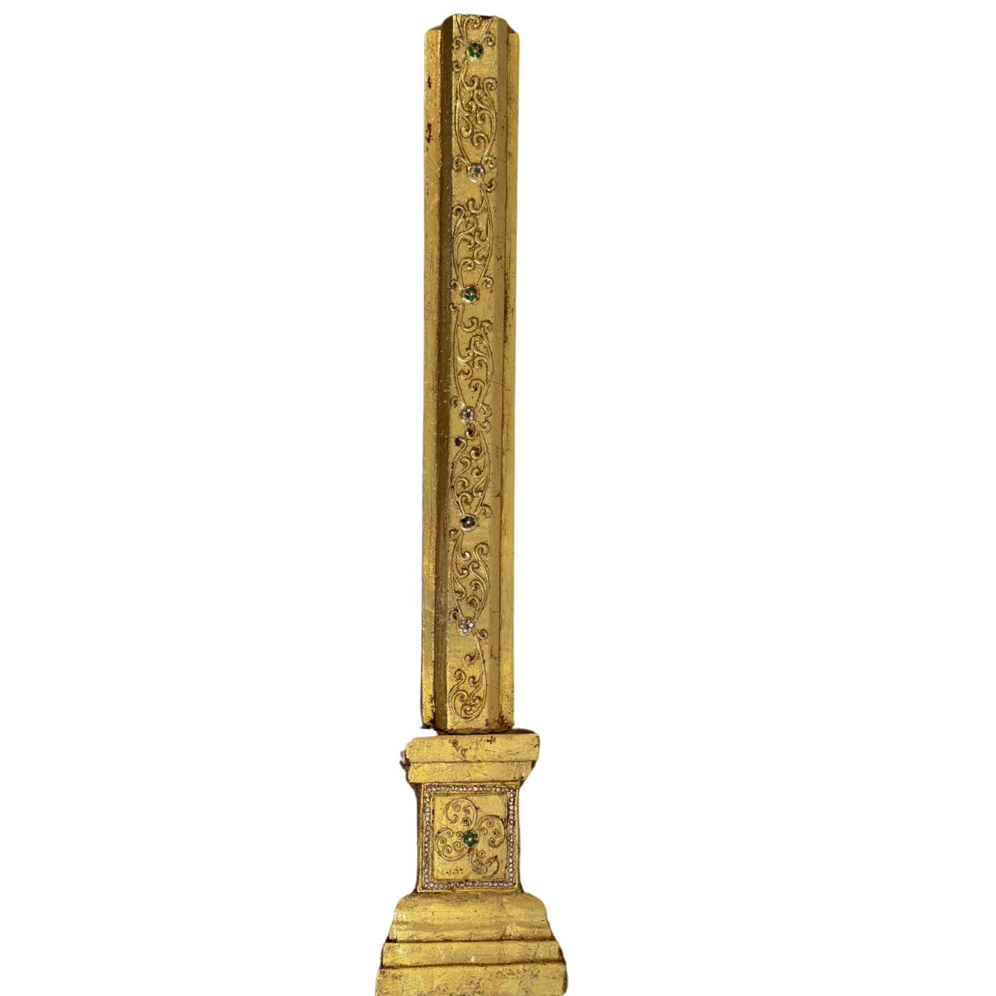 Monumentaler burmesischer Tempelgiebel-Ensemble (5-teilig, ca. 200 cm hoch) – Mandalay-Stil (ca. 1900)
