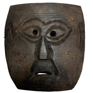 25 cm antike Holzmaske Pere Kongo | Exklusive Wandkunst | 600g