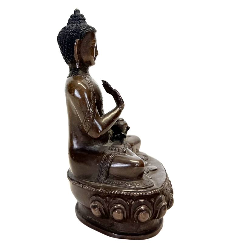 Antike nepalesische Bronze Medizin Buddha (Bhaisajyaguru) - 13 cm - 800 g