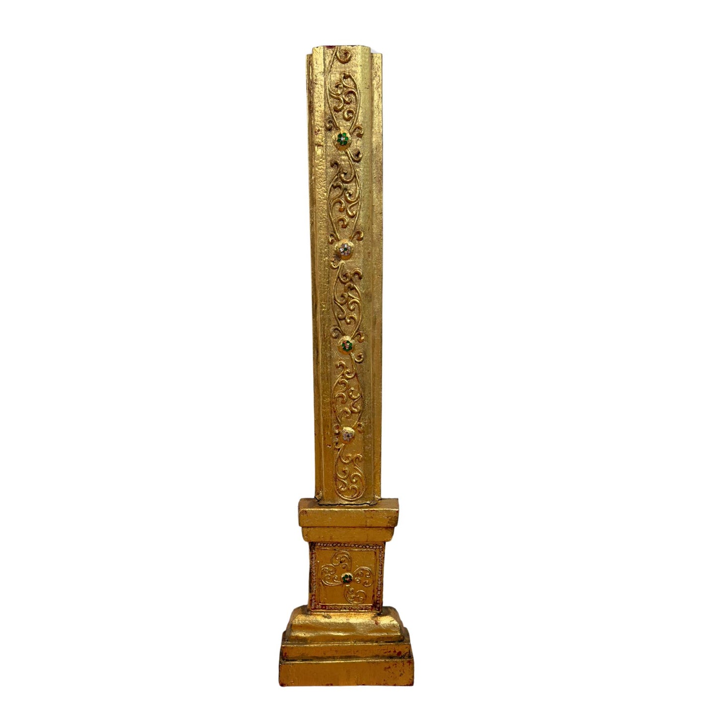 Monumentaler burmesischer Tempelgiebel-Ensemble (5-teilig, ca. 200 cm hoch) – Mandalay-Stil (ca. 1900)