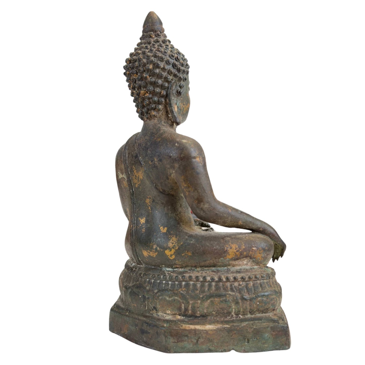 Antike Ayutthaya Buddha-Statue in Bhumisparsha Mudra – 17./18. Jahrhundert – Museale Bronze