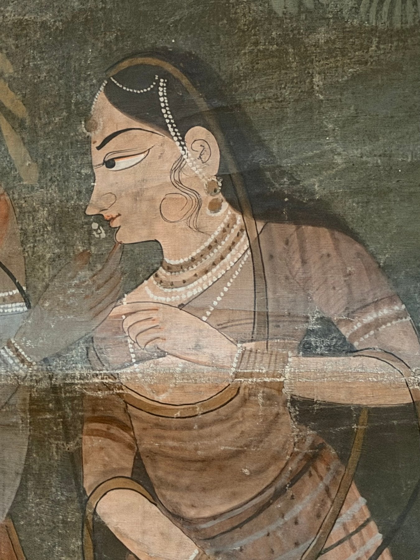 Antikes Pichwai-Gemälde Krishna & Gopis – Indien, ca. 19. Jahrhundert