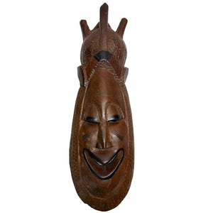 Handgeschnitzte Stammesmaske aus Holz – Marka-Stil – Afrikanische Wanddekoration
