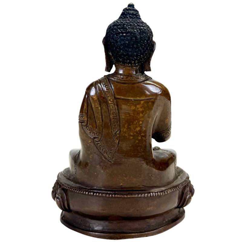 Antike nepalesische Bronze Medizin Buddha (Bhaisajyaguru) - 13 cm - 800 g