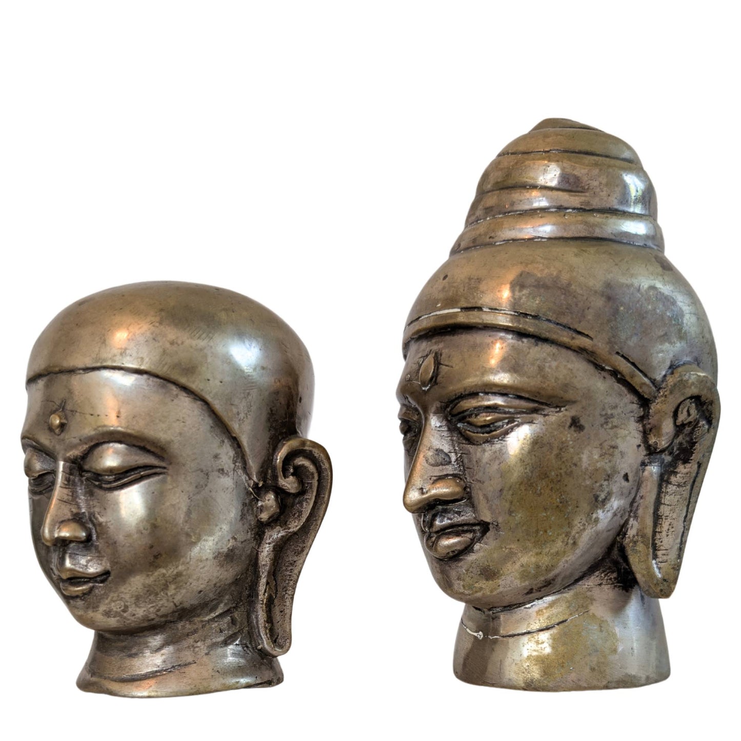 2 Bronze Tassen Set – Buddha & Mönch – Handgegossene asiatische Bronze
