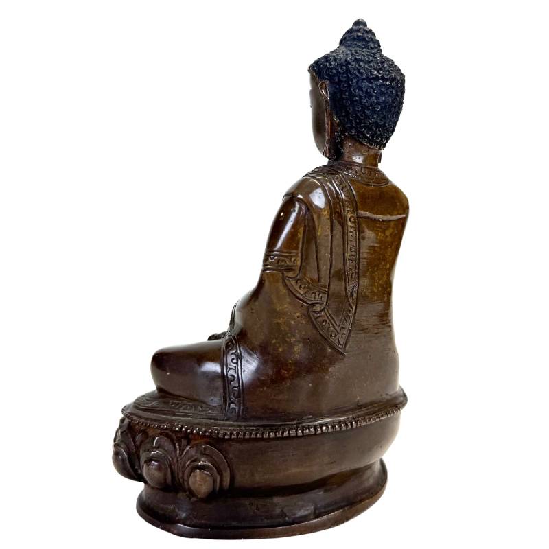 Antike nepalesische Bronze Medizin Buddha (Bhaisajyaguru) - 13 cm - 800 g