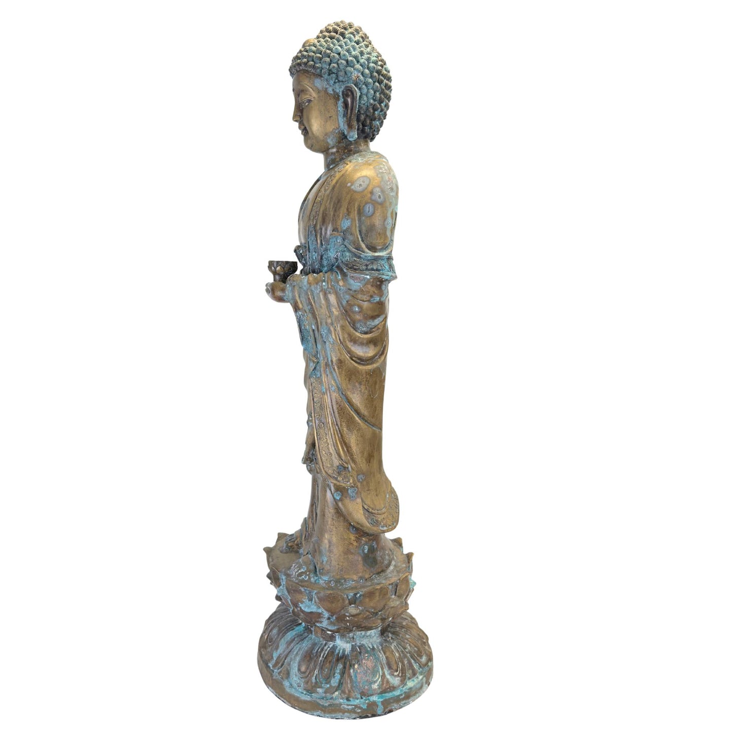 Medizinbuddha-Bronze-stehend-China-98cm-vintage-XL