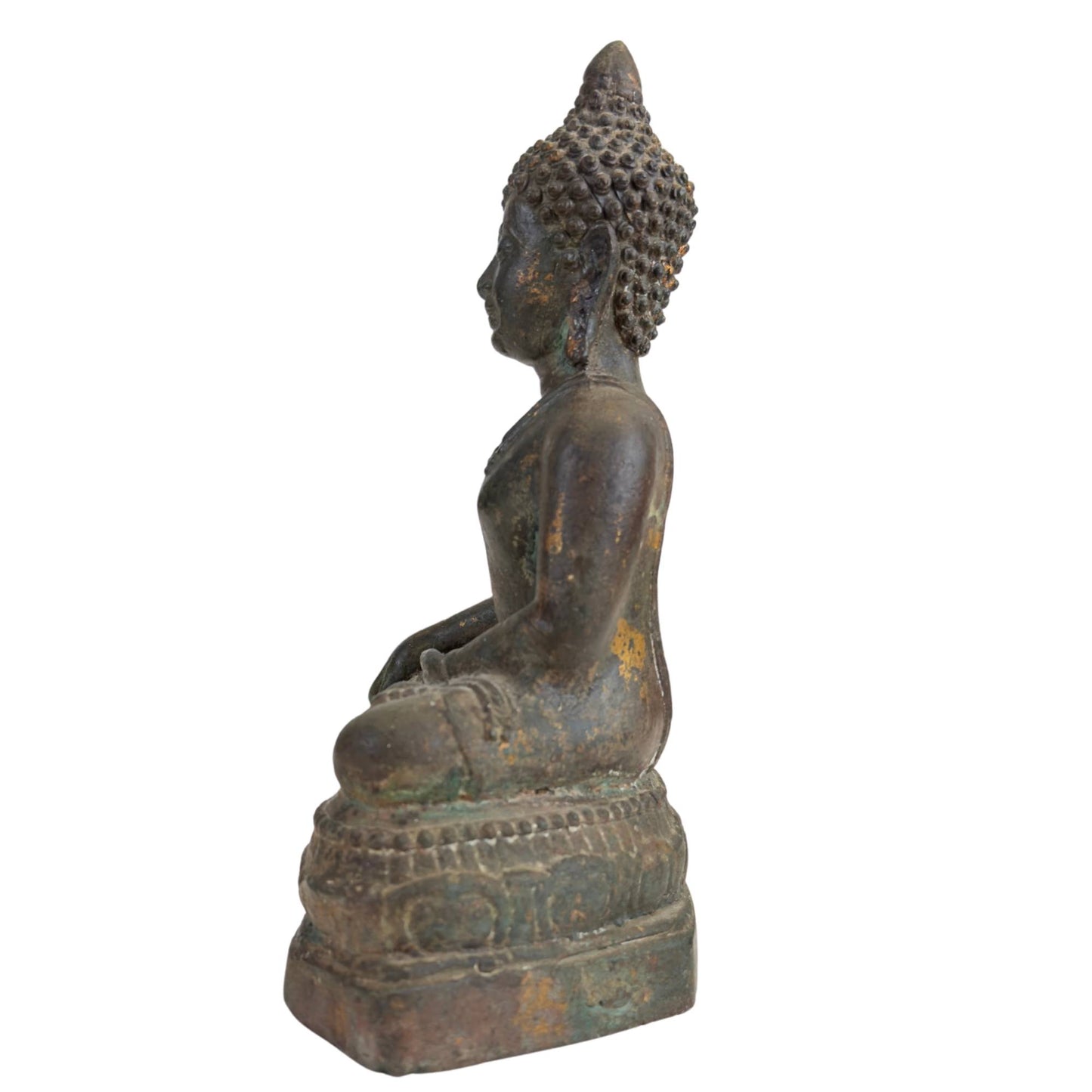 Antike Ayutthaya Buddha-Statue in Bhumisparsha Mudra – 17./18. Jahrhundert – Museale Bronze