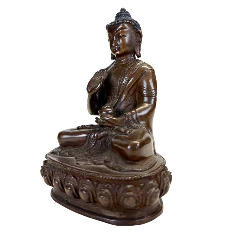 Antike nepalesische Bronze Medizin Buddha (Bhaisajyaguru) - 13 cm - 800 g