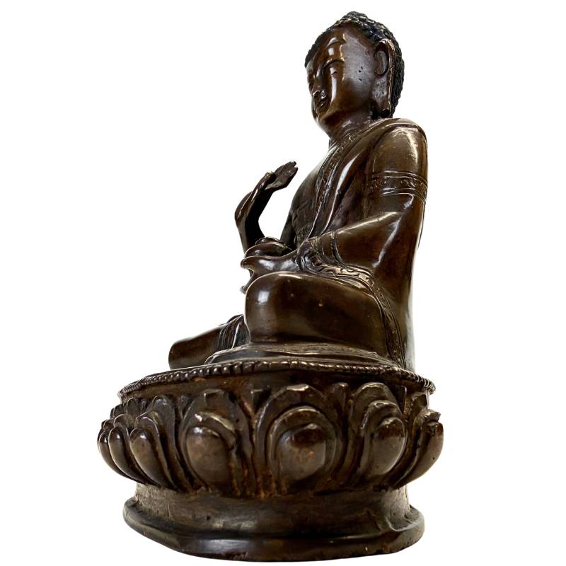 Antike nepalesische Bronze Medizin Buddha (Bhaisajyaguru) - 13 cm - 800 g