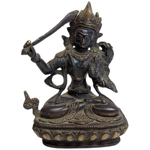 Bronzene Manjushri-Statue – Bodhisattva der Weisheit