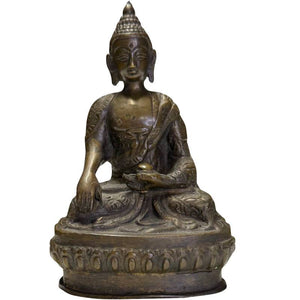 Authentische, ziselierte Bronze Shakyamuni Buddha – Nepal – ca. 1960