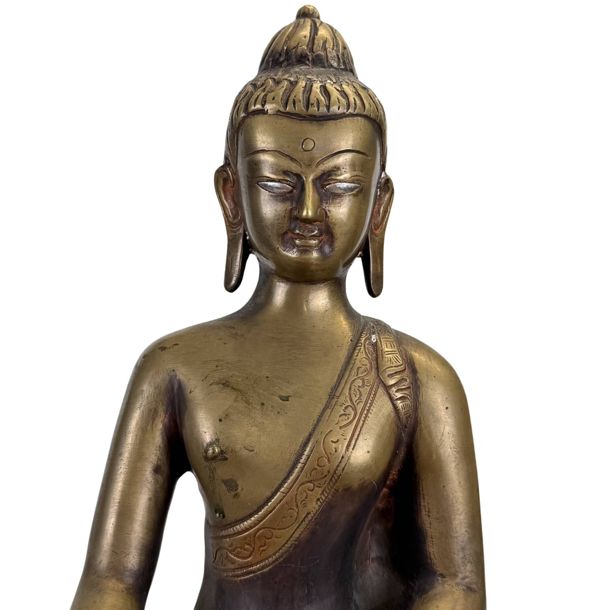 Zware antieke Nepal Tibet bronzen sculptuur met rijke oude oxidatie en handafwerking