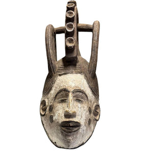 Wanddekoration Authentische Antike Igbo Agbogho Mmuo Maske – Verifiziertes Ritual