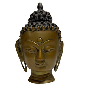 Antiker Buddha-Kopf aus Bronze mit Vergoldungsresten – Los 417