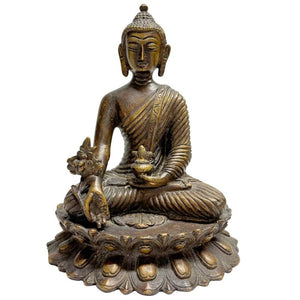 Antike Bronze Buddha-Statue Sino-Tibetisch Lotusthron Statue