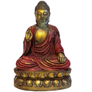 Antike chinesische tibetische Buddha-Statue aus Bronze in Abhaya-Mudra, Los 124