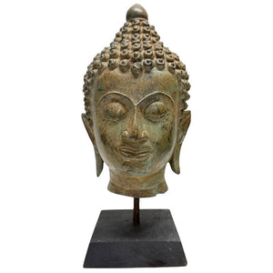 Antiker Buddha-Kopf aus Bronze – Thailand – 19. Jahrhundert – Los 452