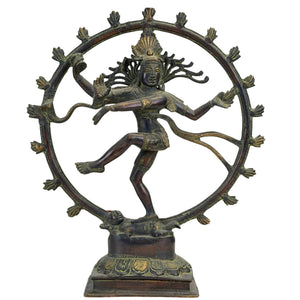 Antike Bronze Shiva Nataraja Nepal 36cm Wachsausschmelzverfahren