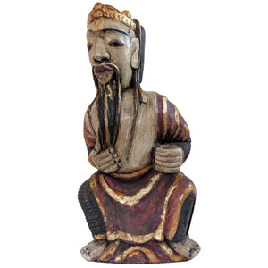 Der Meister des Glücks – Antike chinesische Tempelstatue des Gottes Lu – ca. 1800