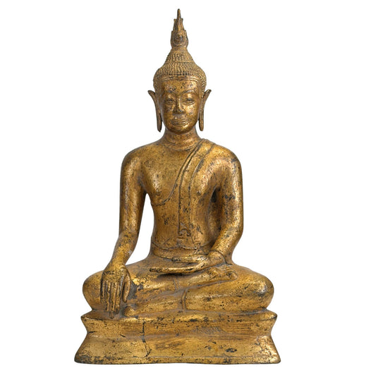 Antike thailändische Buddha-Statue in Bhumisparsha Mudra Gebetshaltung