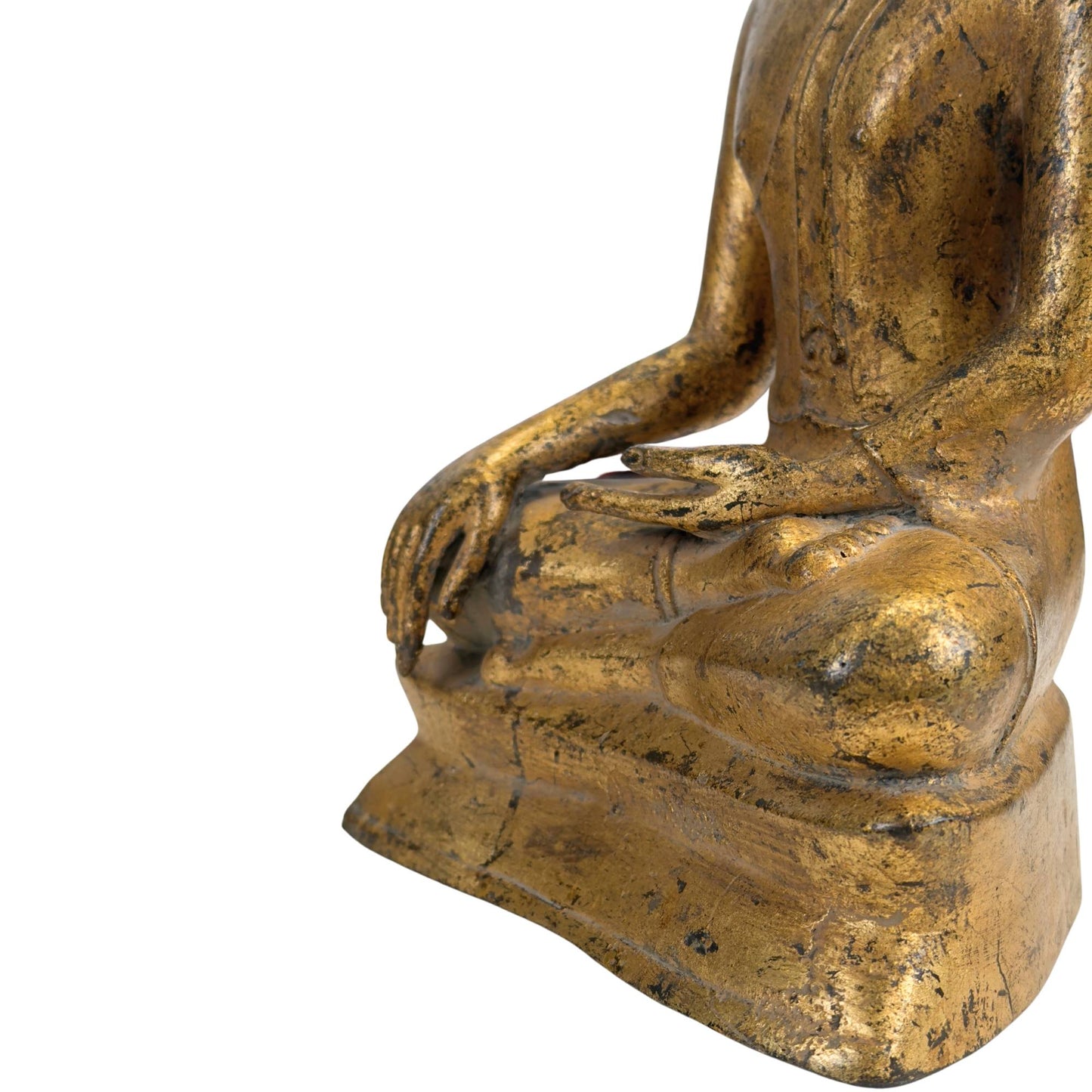 Antike thailändische Bronzestatue mit flammender Rasmi-Spitze für transzendentale Weisheit
