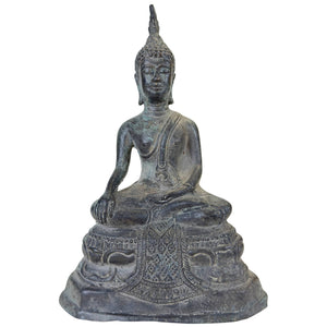 Antike thailändische Bronze-Buddha-Statue – Sukhothai-Stil – 23,5 cm – 1,6 kg
