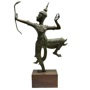 Antike Rama-Statue aus Bronze aus Thailand – kraftvoller Hofstil mit Dynamik – Los 464
