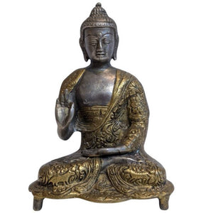 Antike tibetische Buddha-Statue – Vitarka Mudra