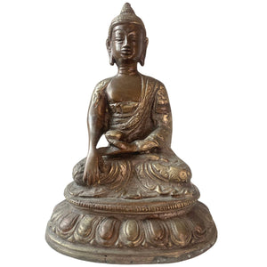 Antiker birmanischer feuervergoldeter Bronze-Buddha – 18./19. Jahrhundert – museale Patina
