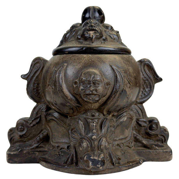 Antiker belgischer Dekotopf 1900/1920 Drachentopf