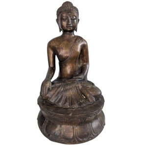 Antike Thai-Shan-Bronze-Buddha aus dem 19. Jahrhundert – 35 cm – 3 kg – rituell versiegelt