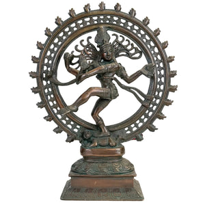 35 cm antike Shiva Nataraja Bronze | 4 kg schwere Bronze | Indien