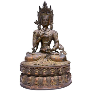 Antiker Bronze-Vajrasattva – für Reinigungsrituale mit Vajra und Ghanta – Los 460