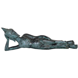 Antiker liegender Bronze-Buddha – 55 cm