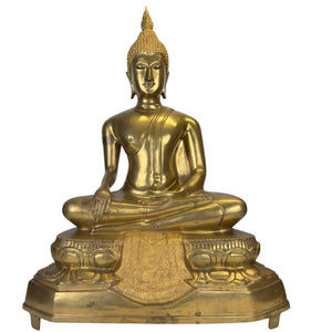 Antiker Thai-Buddha – Rama-V-Periode – Feuervergoldete Bronze (54cm)