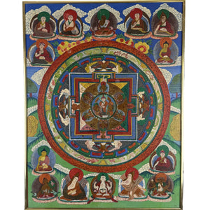 Tibetisches Mandala Thangka – Buddhistische Tempelkunst – 57,5 cm