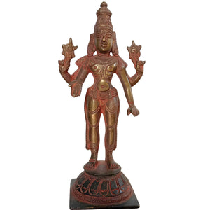 Vergoldete Vishnu-Bronze aus dem 19. Jahrhundert – Nepal Himalaya-Kunst
