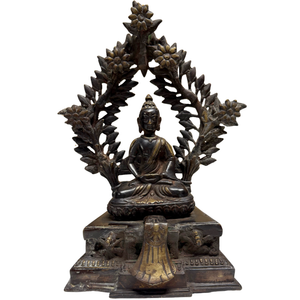 Antiker Himalaya-Shakyamuni-Buddha mit Heiligenschein – 17.–18. Jahrhundert – Los 406