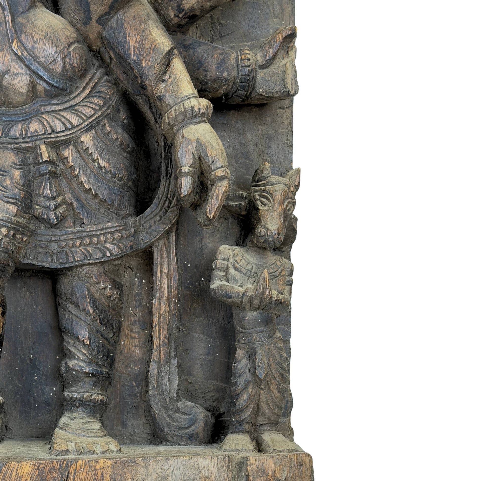 Architectonisch tempelpaneel uit Zuid-India met religieuze voorstelling