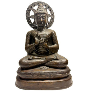 Burmesischer Buddha Dharmachakra – Bronze-Statue 55 cm – Los 474