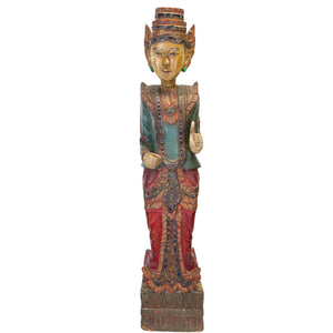 Stehender burmesischer Nat-Geist Deva – Mandalay-Stil Myanmar ca. 1930–1950