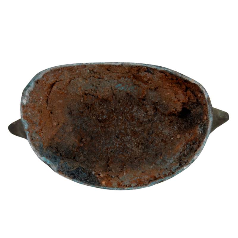 Antiker thailändischer Bronze-Buddha auf Lotussockel – Tiefe Patina – Originaler Kernfüller – Exportetikett