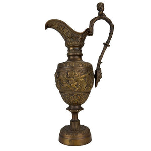 Kanne mit Bacchus und Putten aus Bronze im Stil des 19. Jahrhunderts – Klassische europäische Zierkanne